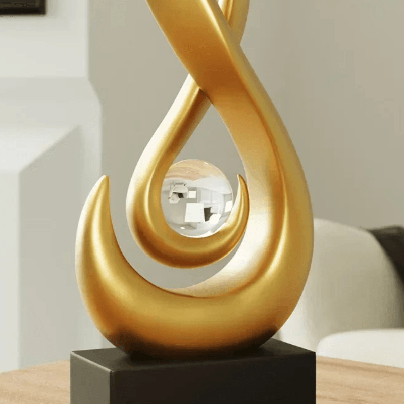 Escultura Esfera Flamejante - Resina