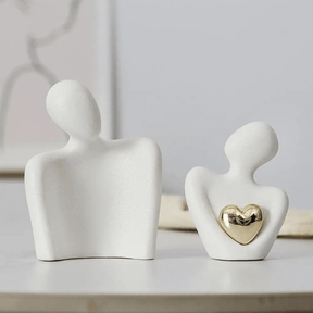 Escultura Abstrata Casal Apaixonado - Cerâmica