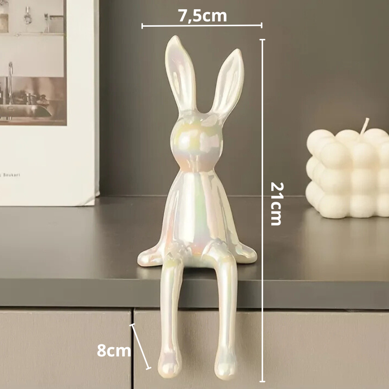 Estatueta Coelho Luxo - Cerâmica